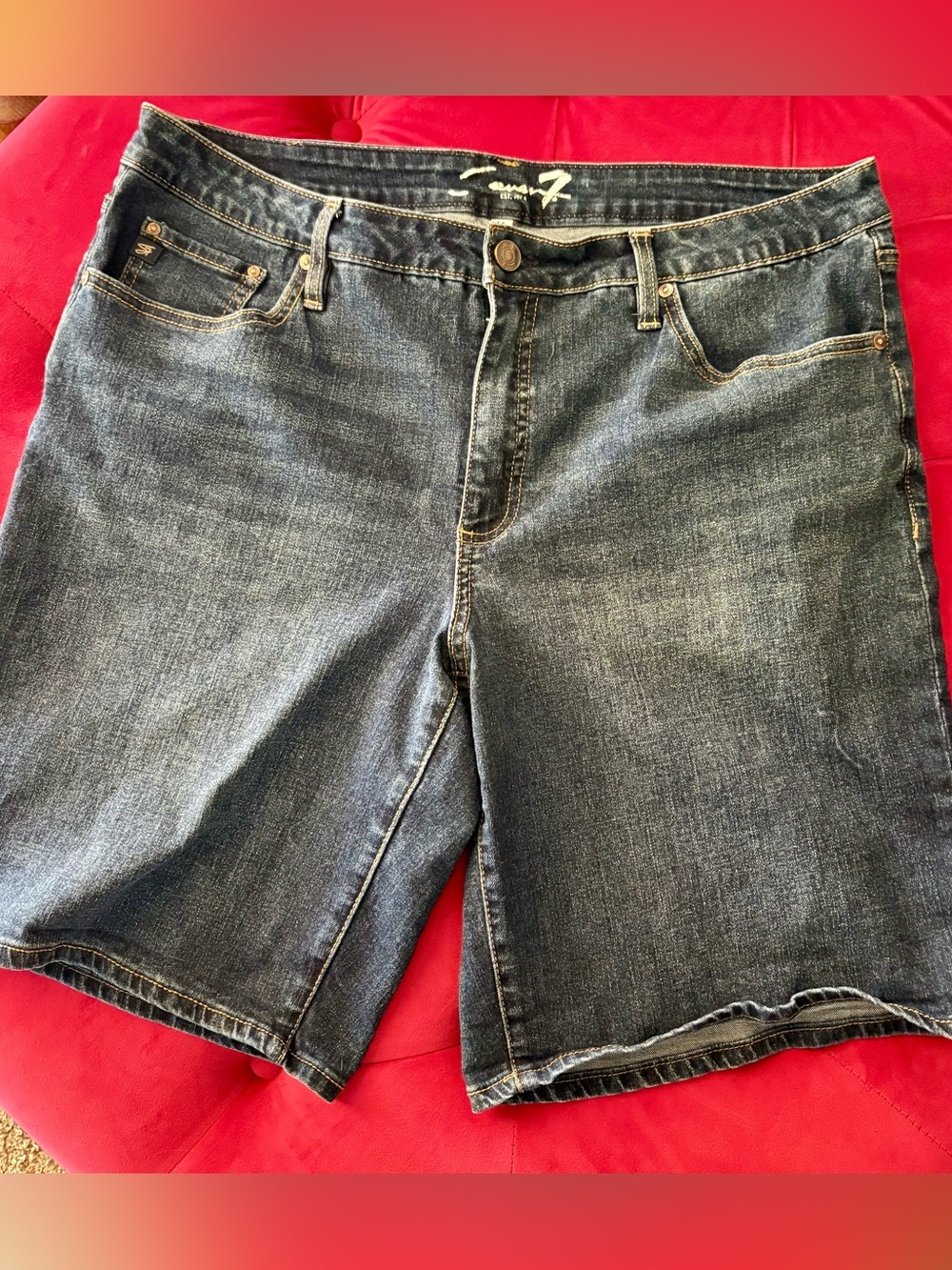 7 For All Mankind Dark Indigo Denim Jean Shorts